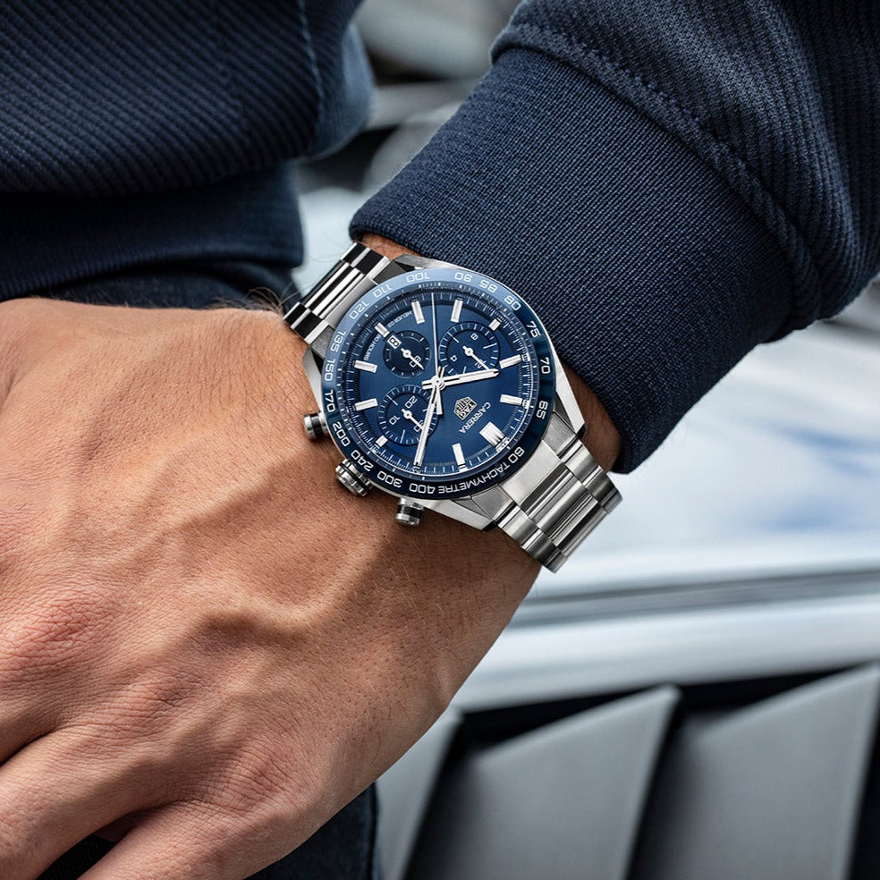TAG Heuer Carrera Men's Automatic Sports Chronograph 44mm Blue Dial Watch